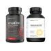 Smarter Nutrition Plant-Based Vitamin D3 with Vegan K2 Complex in a Vegetarian Softgel & Creatine Pills with 2500mg (2.5g) Creatine Monohydrate Per Serving Vegan Creatine Capsules 1-Month Supply