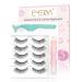 EMEDA Natural lashes with glue and tweezers 5 Pair Natural look eyelashes with lash glue 3D Short Natural false lashes Kit Strip Fake Lashes With Applicator (Natural 6) Natural 06