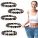 Anti-swelling of black obsidian slimming foot chain lymphatic drainage natural magnetic therapy Obsidian pearl bracelet footkett anti-varicose football 5 black/silver/yellow