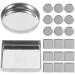 30pcs Aluminum Plate Empty Square Metal Pan Square Empty Metal Pan Empty Eyeshadow Tins Eyeshadow Pan Mini Paint Palette Empty Pan for Cosmetic Palette Lipstick Stainless Steel