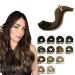 DOORES Clip in Human Hair Extensions 18 Inch Balayage Dark Brown to Chestnut Brown - 5pcs 70g | Natural Straight Hair Extensions - Buy Online on GoSupps.com