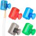 Eaezerav 4 Pack Toothbrush Covers Caps Portable Toothbrush Protector Coverings Clips Plastic Toothbrush Head Case for Travel Camping Home School Business Blue+Green+Gray+Red