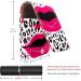 Travel Lipstick Organizer Case with Mirror | Portable Makeup Bag - Contemporary Abstract Leopard Design - Buy Online on GoSupps.com