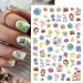 Floral Watercolor Nail Art Stickers - 5PCS Self Adhesive Decals for Girls and Women | Mushroom, Cactus, and Leaf Design | DIY Manicure Decoration - Buy Online on GoSupps.com