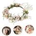 Holibanna Wreath Flower Hair Band Photo Props Headpiece for Women Retro Leaves Women Floral Boho Wedding Decor Garland Wedding Headdress Headband Fabric Travel European and American White One Size White - Buy Online on GoSupps.com
