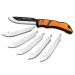 Outdoor Edge 3.5" RazorLite EDC - Replaceable Blade Folding Knife with Pocket Clip and One Hand Opening for Everyday Carry (Orange, 6 Blades) Orange (6 Baldes)