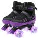 HXWY Kids Roller Skates for Boys Girls Child Toddler Beginners, Adjustable 4 Sizes Roller Skates for Adult and Youth with All Light Up Wheels, Black Purple Patines para nias for Outdoor Indoor Sports Medium - Big Kid (1-4)