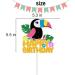 Toucan Bird Birthday Cake Topper for Boys Girls Men Women Sunmmer Hawaiian Luau Party Decorations Palm Leaf Jungle Cake Decor Glitter Tropical Cake Decorations - Buy Online on GoSupps.com