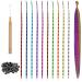 20Pcs Feather Hair Extensions Colored Hair Extensions Kits Colorful Hairpieces Feathers Synthetic Hair Extension Kits with 50 Micro Beads and 1 Crochet Hook for Girls Women