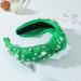 St Patrick's Day Knotted Headband Rhinestone Hair Hoop Hair Accessories Wide For Women Girls Green (B) - Buy Online on GoSupps.com