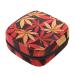 Menstruation pad bag with zipper women's napkin bag tampons collecting bags for women and girls (red maple leaves natural sheet)
