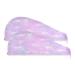 Fantasy Star Pattern Dry Hair Cap 2 Piece Quick Drying Towel Set with Button Headband Super Absorbent Soft & Comfortable