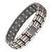 Jeroot Magnnet hard band men titanium steel magnet bracelet healing men with ultra-strength magnetic bracelets adjustable bracelet with distant tool and jewelry gift box (3500 Gauss) old silver