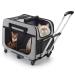 Fasnati extra large pet stretch with two compartments and removable wheels for cat/dog collapsible roller stretcher for 2 cats pet cat travel bag for walks/camping gray xl gray 1