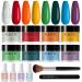 Aokitec 14Pcs Dip Powder Nail Kit - Rainbow Unicorn Collection for French Nails Art | Acrylic Dipping Powder Set with Base Top Coat and Activator - DIY Salon Quality - Buy Online on GoSupps.com
