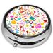 Happy Birthday Pill Box Organizer | 3 Compartment Travel Pill Box | Portable Round Pill Box for International Shipping - Buy Online on GoSupps.com