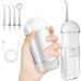 Cordless Water Dental Flosser for Teeth: Mini Water Dental Picks for Teeth Cleaning with Telescopic Water Tank Travel Water Flossers Teeth Cleaner Picks IPX7 Waterproof Rechargeable Oral Irrigator