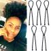AICILY 5PCS Natural Hair Ties Afro Puff Ponytail Tie Adjustable Length Hairband for Short Kinky Curly Hair Bun Long Cushioned Headband Ties for Women with Thick  Braided  Kinky  Curly  Natural Hair No-Slip Design (Puff P...