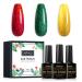 INPING Christmas Gel Polish 3 PCS Santa Red Green Gold Xmas Gel Nail Polish Set Required UV/LED Soak Off for Nail Art Salon Glitter Long-lasting Gift 8ml/0.27oz Xmas Gel Polish