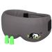 Sleepy Panda Bamboo Sleep Mask - Luxuriously Soft & Light Breathable Bamboo Fabric - 100% Blackout Dry Eye Protection Mask - Best for Side Back & Front Sleeping Positions - Free Bonus Ear Plugs