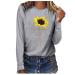 tsaChick Women's Oversized Sweatshirt Clearance Autumn Winter Slim Sunflower Long Sleeve Shirt S-XXL Custom Hoodie Female Crew Neck Knit Overall Women's Hoodies WYF45 Gray 107 S