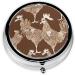Rooster & Chicken Print Mini Round Pill Box | 3 Compartment Travel Organizer | Portable Medicine Case for Home & Office - Buy Online on GoSupps.com