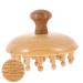 Beavorty massage comb from wood massage device in mushroom shape scalp massager made of wood hairbrush with wide teeth shampoo brush care brush for wet and dry hair guasha tools