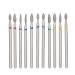 Nail Drill Bits Set Professional Burrs Diamond Cuticle Remover Bits Kit Electric Manicure Nail File Bit for Acrylic Gel Nails Cuticle Manicure