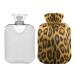 Hot Water Bottle 2L with Cover Leopard Print Hot Water Bag for Pain Relief Hand Feet Warmer Winter