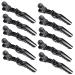 12 pieces of hair clips hair clips hairdresser clips combi-clip hairdresser compartment clamps crocodile made of plastic professional black styling hair clips ... black 1