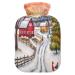 Heat bottle with reference for Christmas winter snowy farmhouse painting hot water bottle with reference heat bottles for pain relief warm water bag hot water bed warmers for hot and cold 2l