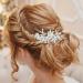 PTORIZNY Wedding Rhinestone Hair Comb Crystal Bride Hair Combs Flower Side Hair Combs Leaf Headpiece Bridal Hair Accessories for Women and Girls (Silver) - Buy Online on GoSupps.com