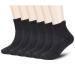 Athlemo Women&Men Bamboo Diabetic Socks 6 Pairs Circulatory No-Binding Ankle Seamless for Smelly Foot Black(6pairs) 13-15