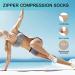 Evolyline Zipper Compression Socks - 2 Pairs, 15-20 mmHg, Closed Toe, Graduated Support - Beige L-XL - Ideal for Varicose Veins, Pregnancy, Travel - Buy Online on GoSupps.com