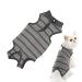 Clrybo Katzenbody After op anti-trim cat professional recovery suit dog cat clothing after castration alternative surgical recreational suit for belly wounds or skin diseases Striped-gray medium
