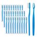 FKYzixeh Blue Handle Toothbrushes Individually Wrapped Disposable Toothbrush Bulk for Hotel Airb&b and Homeless Care (50 Pack)