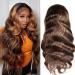 Beaudiva Ombre Highlight Lace Front Wigs Human Hair Body Wave Wigs for Black Women Honey Blonde HD Lace Front Wigs Pre Plucked 4/30 Colored 4x4 Frontal Wig 22 inch 22 Inch 4/30 Highlight Color