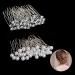 Wedding hairpins Tuoco 80 PCs hairpins with crystal pearl flowers bride hair jewelry U-shaped hair needle hair accessories accessories for bridal hairstyle and bride-brewing free hair (4 style) (80pcs) (2)