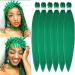 YDDM Pre Stretched Braiding Hair Extensions 20 inch 6packs Extensions Kunsthaar Braids Green Hair extension Art hair for braid Extension for Braids Jumbo Braids Hair (20 inches Green#) 50.8cm-20 inches (6 Pack) Green#