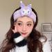 Ocroyea Kawaii Women Face Wash Headband Wristband Set - Cute Cartoon Spa Headband for Makeup and Skincare - Purple - Buy Online on GoSupps.com