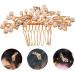 Beavorty Pearl Hair Comb Decorative Women Hair Comb Rhinestone Hair Comb Wedding Bridal Hair Comb Golden - Buy Online on GoSupps.com