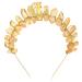 Moon Goddess Crown Raw Crystal Quartz Tiara Mermaid Crown Wedding Fairy Rave Headpiece Festival Headband (2-Amber)