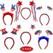 12 PCS Patriotic Head Boppers Headband - 4th of July Headband Includes American Flag Headband Memorial Day Head Bopper  Independence Day Party Accessories for Celebration Patriotic Event  6 styles