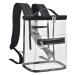 MAY TREE Heavy Duty Clear Backpack for Girls, Clear Backpack 12x12x6 Stadium Approved, Clear Lunch Bag with Padded Adjustable Shoulder Strap for Festival Sport Event Concert School