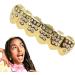 Hip Hop Style Tooth - Shining Rhinestone Grillz Caps for Teeth - Copper Plated Gold Tooth Caps for Cosplay Costumes Portable Mouth Grillz Gifts Tosier Lower Teeth - Buy Online on GoSupps.com