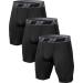 HOPLYNN 3/4 Pack Men's Compression Shorts Quick-drying Compression Pants Running Pants Men Football Cycling Shorts 3 Black M