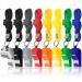 FineGood 7 Pack Plastic Coaches Referee Whistles with Lanyards, 1 Pcs Stainless Steel Metal, Colorful Whistles for Football Sports Lifeguards Survival Emergency Training - Multi-Color