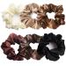 6 Pcs Hair Scrunchies Hair Ties Fashion Silk Hair Bands Hair Bow Ropes Hair Elastic Bracelet Ponytail Holders Hair Accessories for Women and Girls (4.5 inch, Classic color) 4.5 Inch (Pack of 6) Classic color 4.5IN