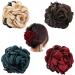 Dizila 4 Pack Solid Rose Floral Flower Hair Claws Clips Clamps Hairpins Hair Bun Updo Holders Accessories for Women Girls