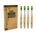 Zeek's Naturals LLC Kids Biodegradable Eco-Friendly Natural Toothbrushes - Pack of 4 - Numbered